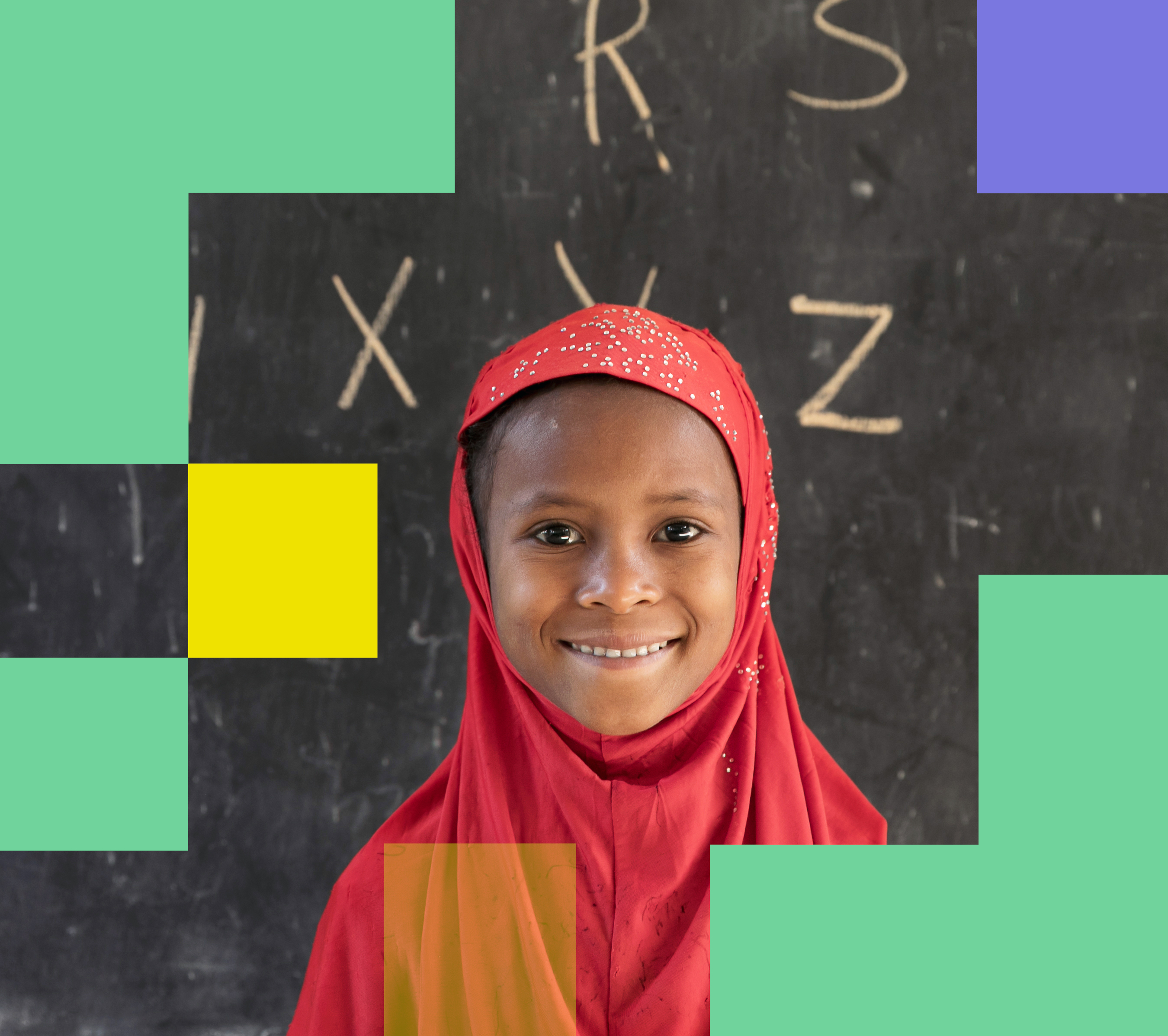 Girl in Front of Blackboard